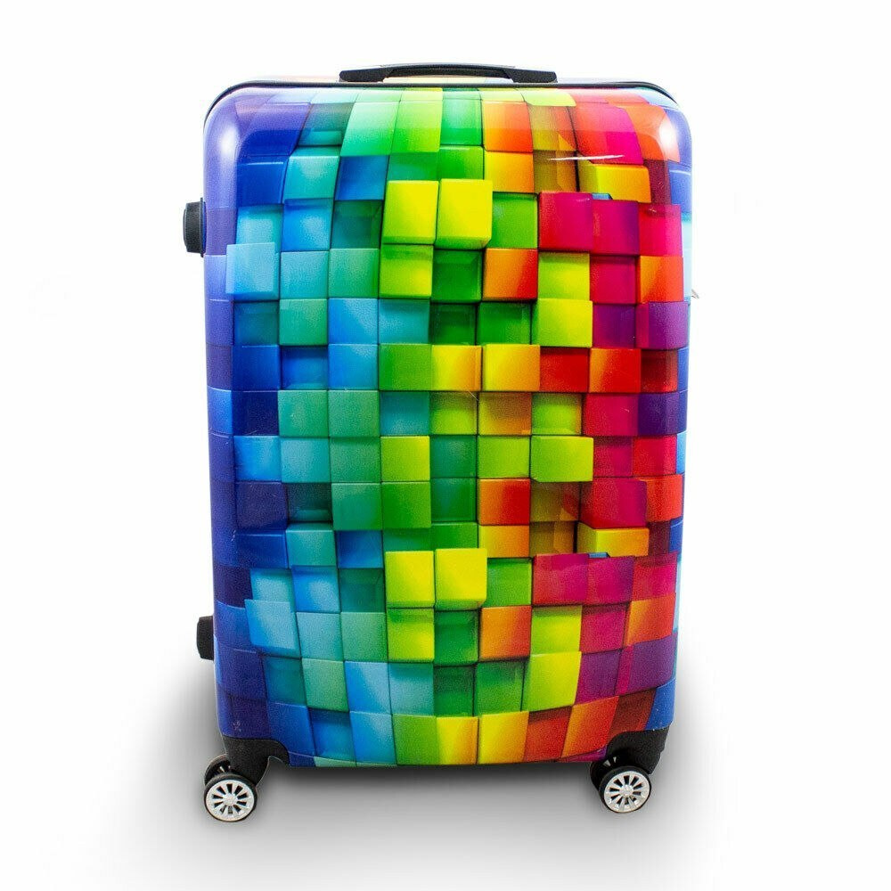 Sada cestovních kufrů na kolečkách CUBE 3ks SET barevné lehké M17008